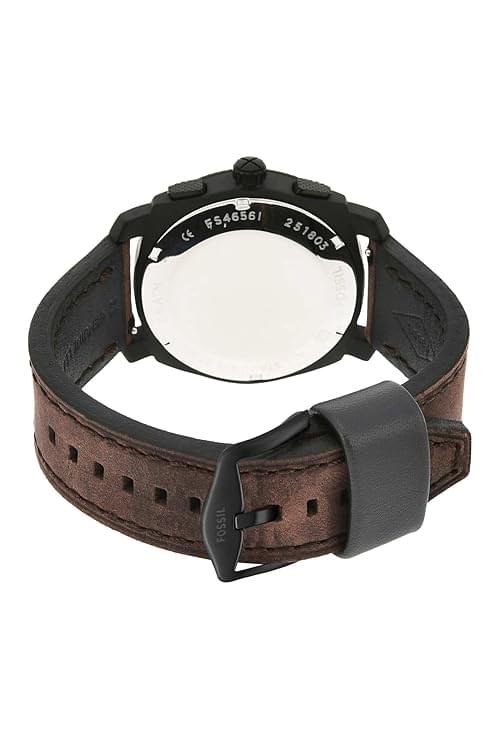 Fossil Machine Analog Black Watch FS4656 Band Color-Brown - Image 2